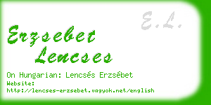 erzsebet lencses business card