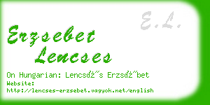 erzsebet lencses business card